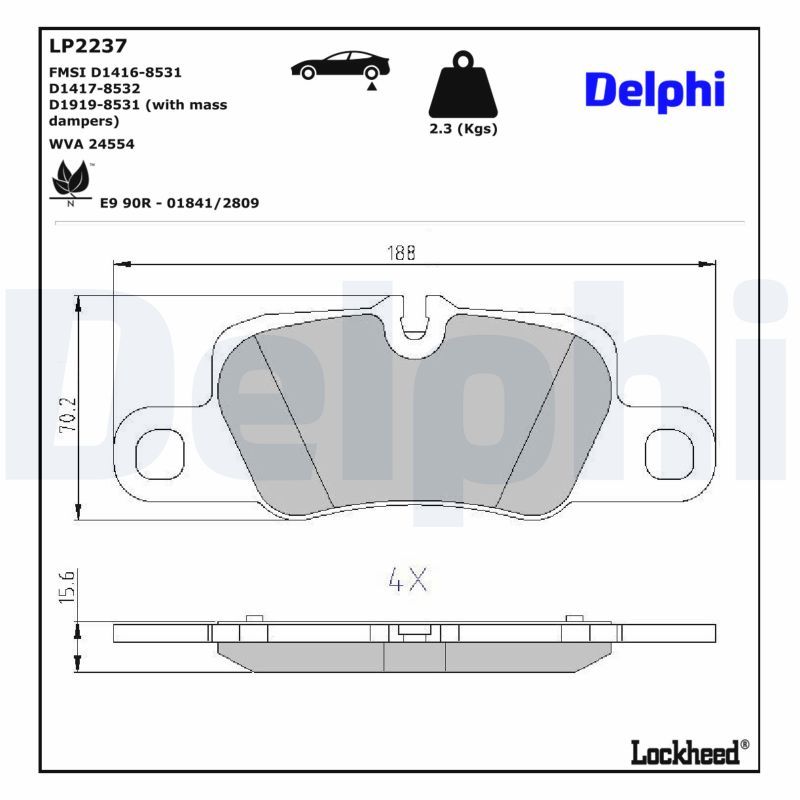 Гальмівні колодки дискові DELPHI LP2237 - zapix