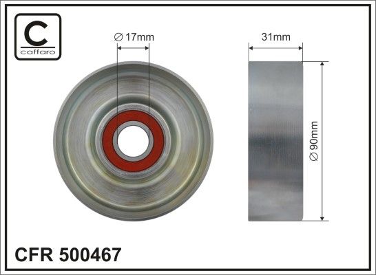 Ролик натяжний ременя приводного CAFFARO 500467 - zapix