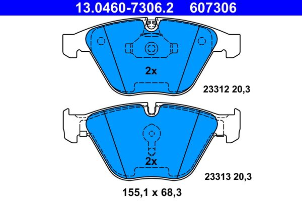Гальмівні колодки дискові ATE 13046073062 - zapix