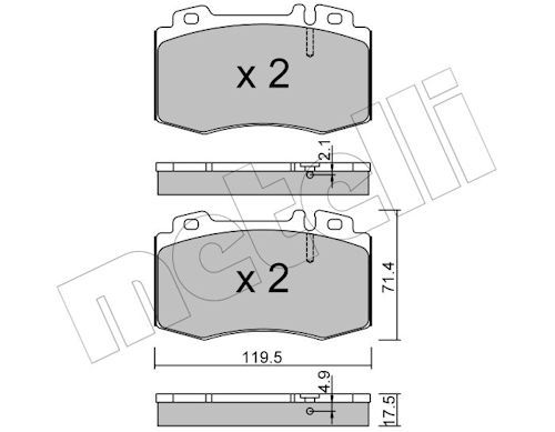 Гальмівні колодки дискові METELLI 2205635 - zapix