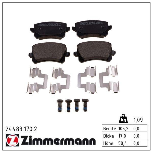 Гальмівні колодки дискові ZIMMERMANN 244831702 - zapix