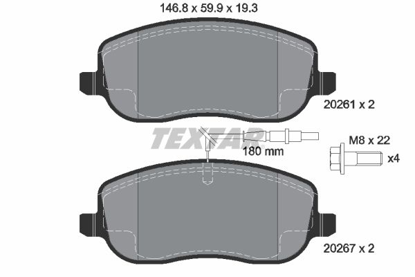 Гальмівні колодки дискові TEXTAR 2026101 - zapix