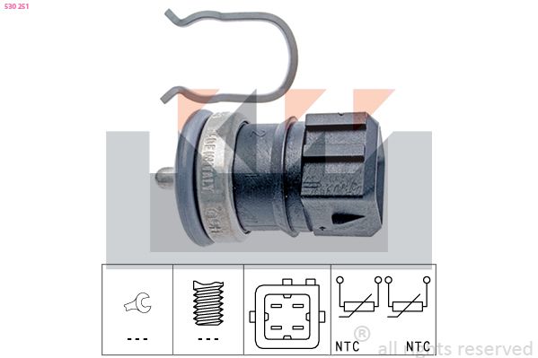 Датчик температури охолоджуючої рідини KW 530251 - zapix