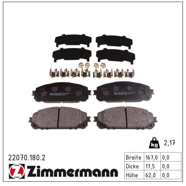 Гальмівні колодки дискові ZIMMERMANN 220701802 - zapix