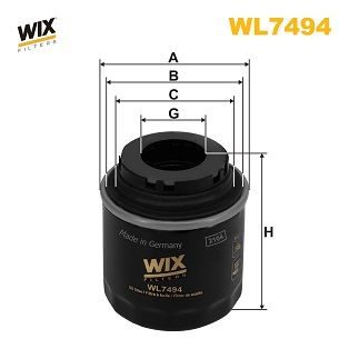 Масляный фильтр WIX FILTERS WL7494