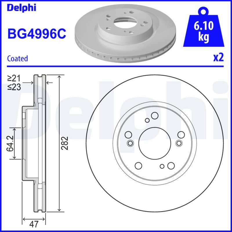 Гальмівний диск DELPHI BG4996C - zapix