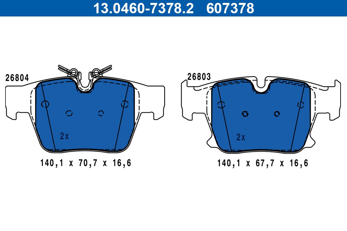 Гальмівні колодки дискові ATE 13046073782 - zapix