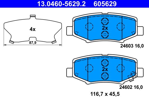 Гальмівні колодки дискові ATE 13046056292 - zapix