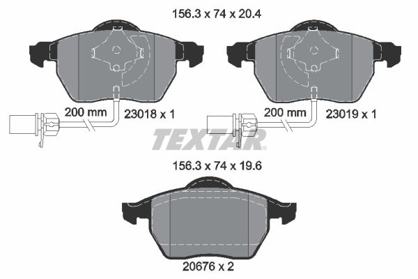 Тормозные колодки дисковые TEXTAR 2301802