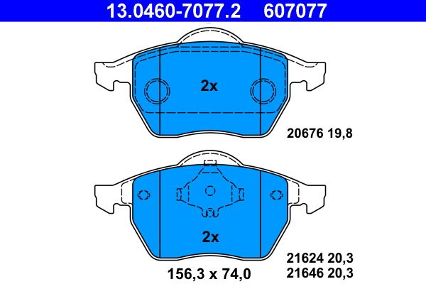 Гальмівні колодки дискові ATE 13046070772 - zapix