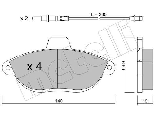 Гальмівні колодки дискові METELLI 2201050 - zapix