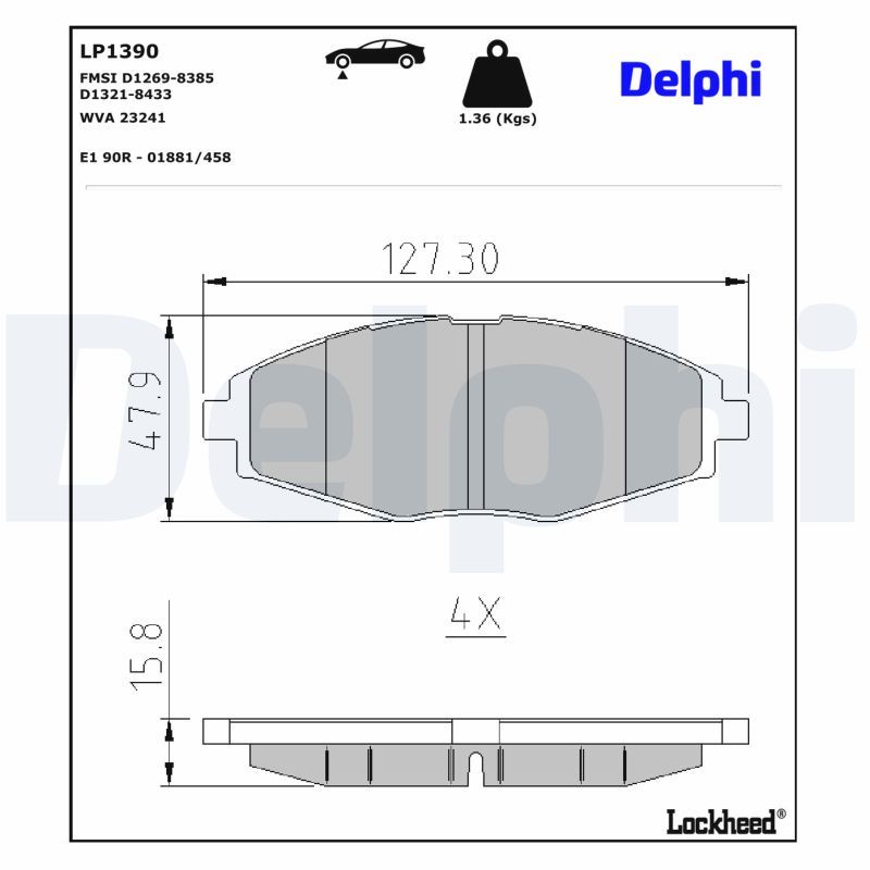 Гальмівні колодки дискові DELPHI LP1390 - zapix
