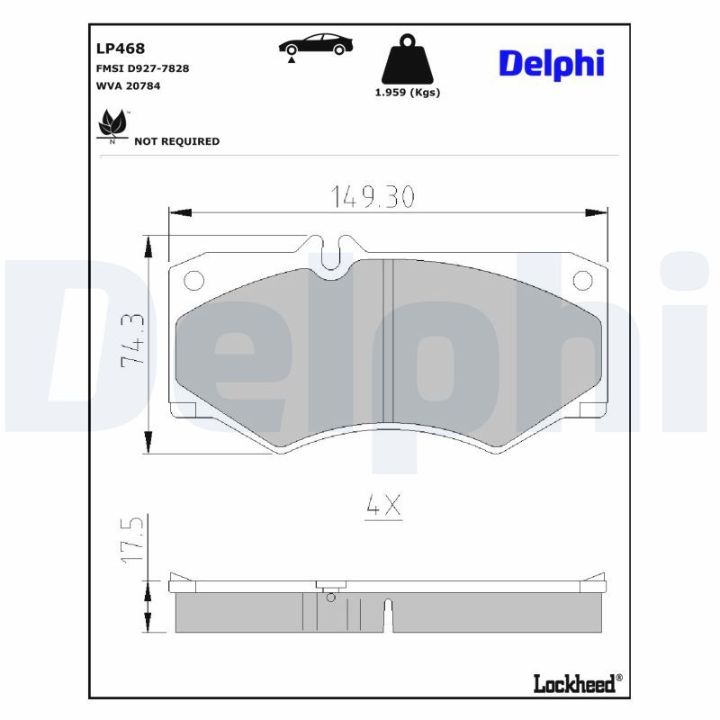 Гальмівні колодки дискові DELPHI LP468 - zapix