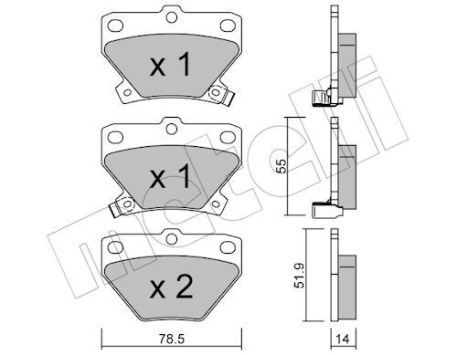 Гальмівні колодки дискові METELLI 2204240 - zapix