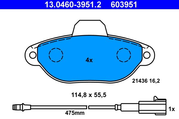 Гальмівні колодки дискові ATE 13046039512 - zapix
