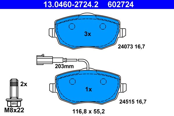 Гальмівні колодки дискові ATE 13046027242 - zapix
