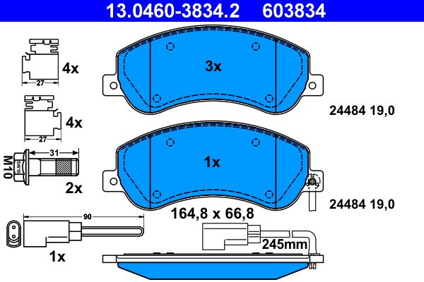 Гальмівні колодки дискові ATE 13046038342 - zapix