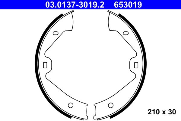 Гальмівні колодки ручника (барабанні) ATE 03013730192 - zapix