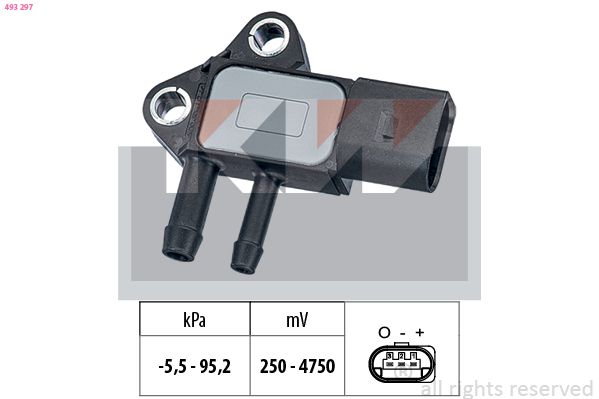 Датчик тиску відпрацьованих газів KW 493297 - zapix