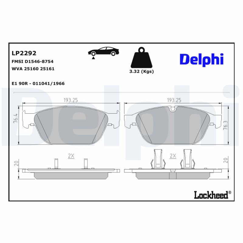 Гальмівні колодки дискові DELPHI LP2292 - zapix