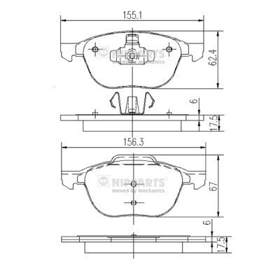 Гальмівні колодки дискові NIPPARTS J3603063 - zapix