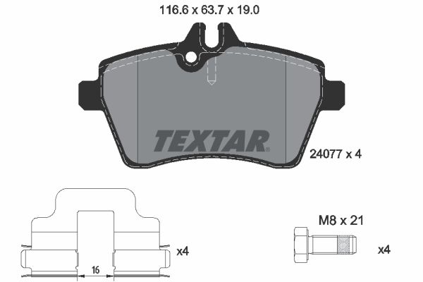 Гальмівні колодки дискові TEXTAR 2407701 - zapix