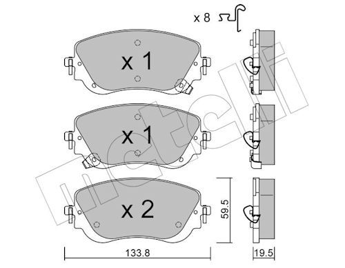 Гальмівні колодки дискові METELLI 2213250 - zapix