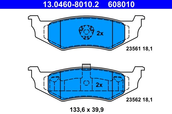 Гальмівні колодки дискові ATE 13046080102 - zapix