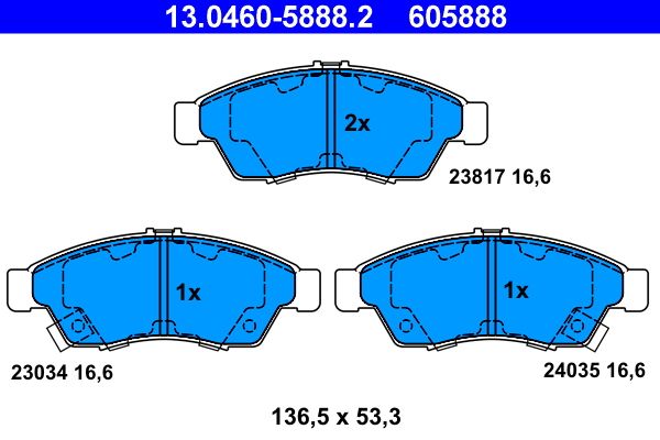 Гальмівні колодки дискові ATE 13046058882 - zapix