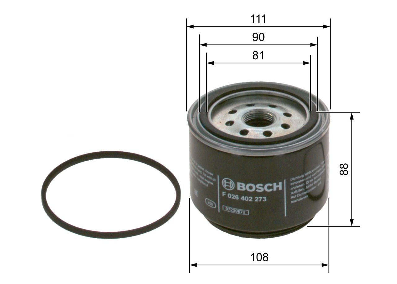 Паливний фільтр BOSCH F026402273 - zapix