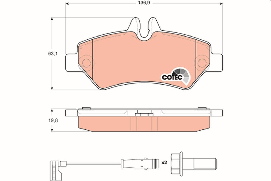 Гальмівні колодки дискові TRW GDB1697 - zapix