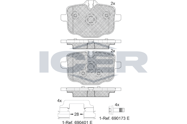 Гальмівні колодки дискові ICER 182005202 - zapix