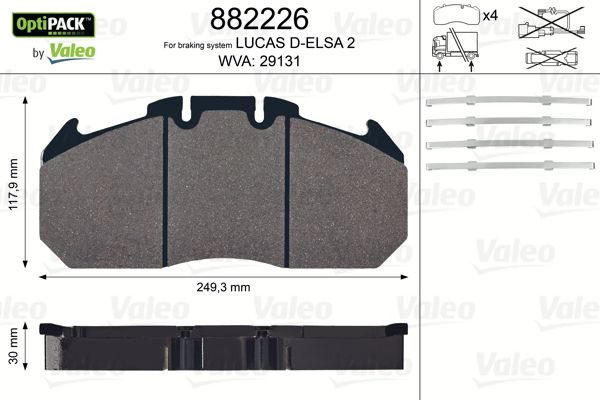 Гальмівні колодки дискові VALEO 882226 - zapix