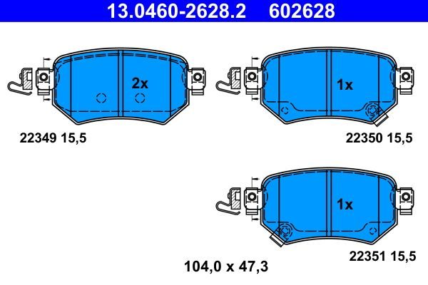 Гальмівні колодки дискові ATE 13046026282 - zapix