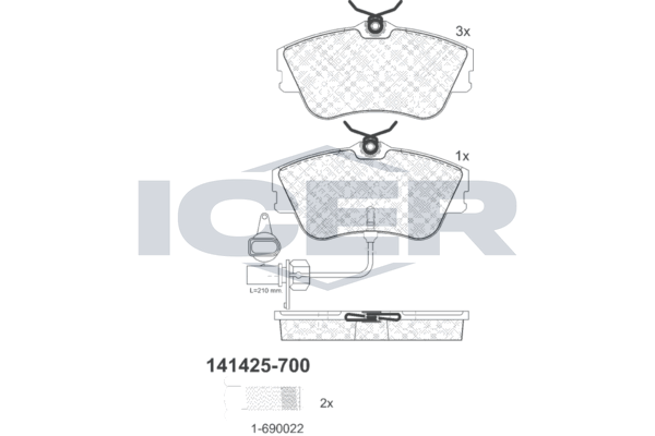 Гальмівні колодки дискові ICER 141425700 - zapix