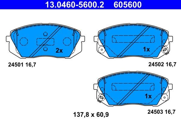 Гальмівні колодки дискові ATE 13046056002 - zapix