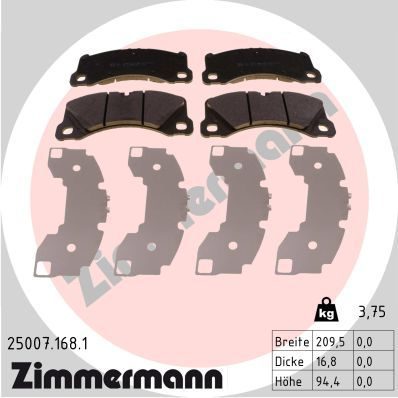 Гальмівні колодки дискові ZIMMERMANN 250071681 - zapix