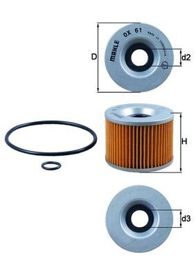 Оливний фільтр MAHLE OX61D - zapix