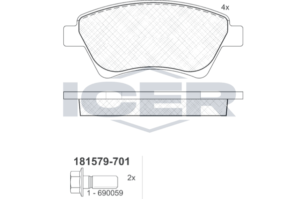 Гальмівні колодки дискові ICER 181579701 - zapix