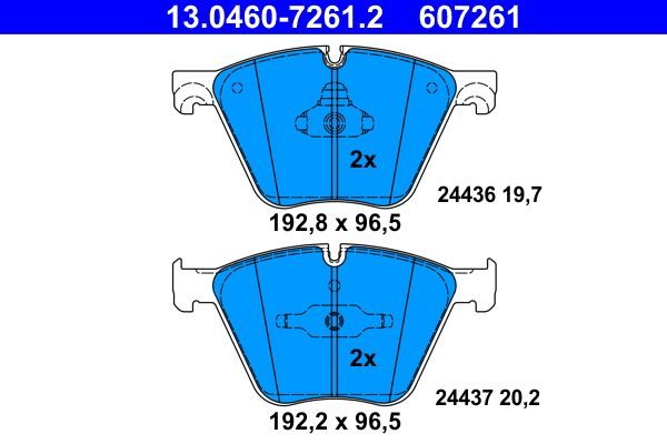 Гальмівні колодки дискові ATE 13046072612 - zapix