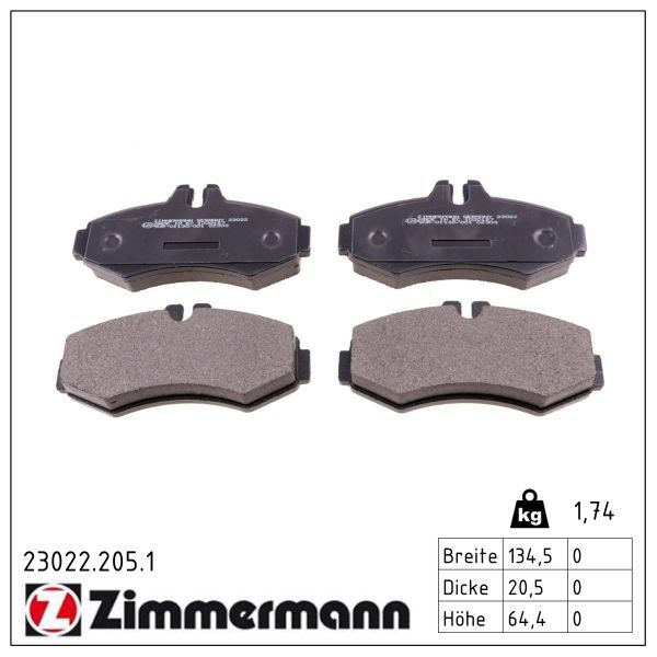 Гальмівні колодки дискові ZIMMERMANN 230222051 - zapix