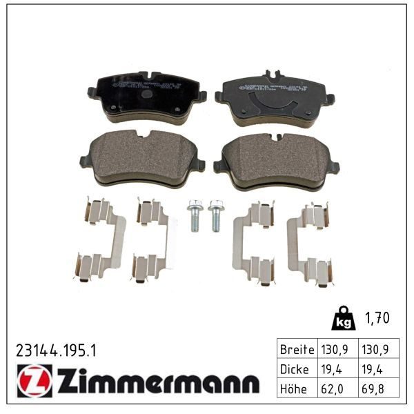 Гальмівні колодки дискові ZIMMERMANN 231441951 - zapix