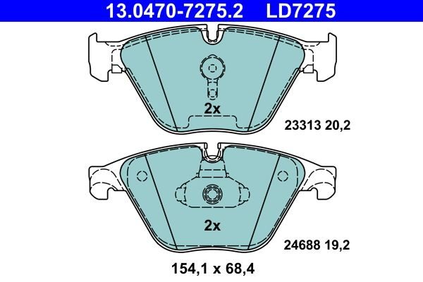 Гальмівні колодки дискові ATE 13047072752 - zapix