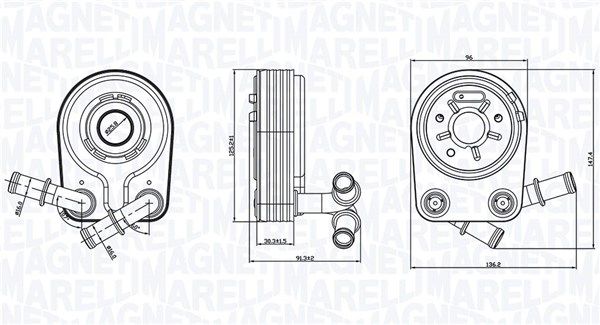 Оливний радіатор двигуна MAGNETI MARELLI 350300000100 - zapix