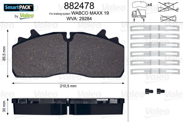 Гальмівні колодки дискові VALEO 882478 - zapix