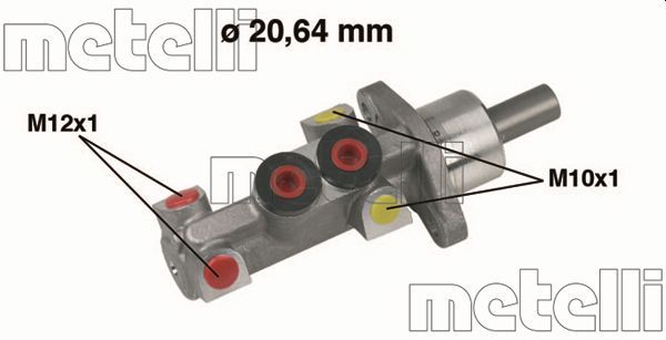 Головний гальмівний циліндр METELLI 050388 - zapix