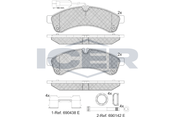 Гальмівні колодки дискові ICER 151880203 - zapix