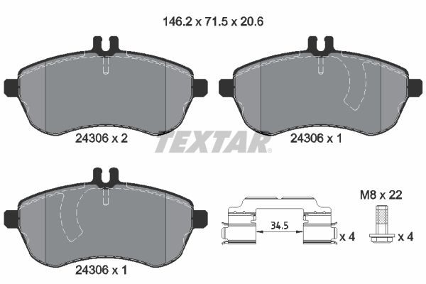 Гальмівні колодки дискові TEXTAR 2430601