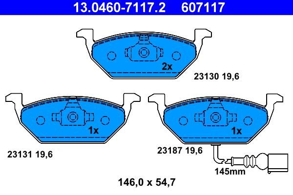 Гальмівні колодки дискові ATE 13046071172 - zapix