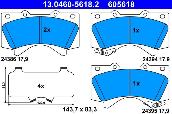 Гальмівні колодки дискові ATE 13046056182 - zapix